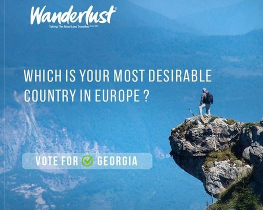 İngiliz seyahat platformu Wanderlust’ta Georgia, Avrupa’nın en çok tercih edilen turistik destinasyonu olarak aday gösterildi.