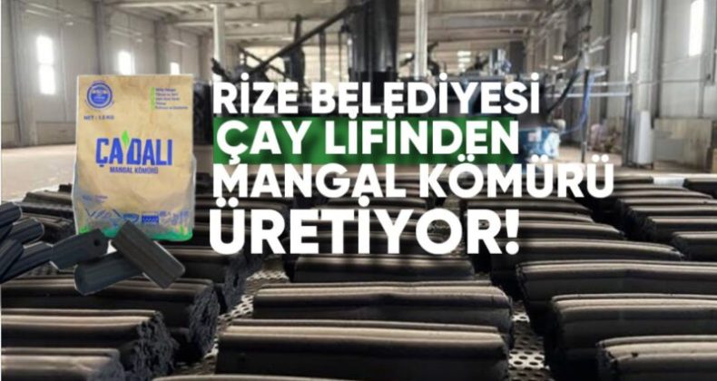 Rize Belediyesi çay lifinden mangal kömürü üretiyor