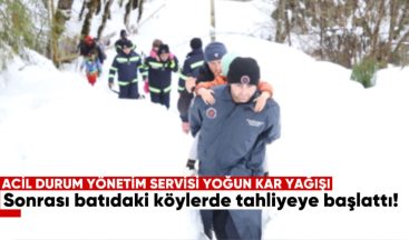 Acil Durum Yönetim Servisi, Yoğun Kar Yağışı Sonrası Batıdaki Köylerden Vatandaşların Tahliyesini Sürdürüyor