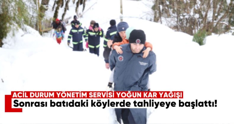 Acil Durum Yönetim Servisi, Yoğun Kar Yağışı Sonrası Batıdaki Köylerden Vatandaşların Tahliyesini Sürdürüyor