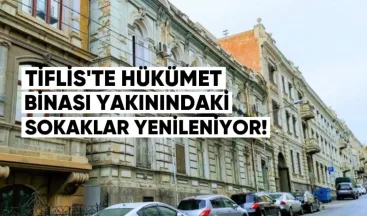 Tiflis’te Hükümet Binası Yakınındaki Sokaklar Yenileniyor