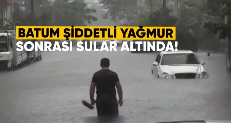 Batumi Sokakları Şiddetli Yağmur Sonrası Sular Altında Kaldı