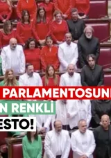 İtalya Parlamentosu’nda Filistin Renkli Protesto