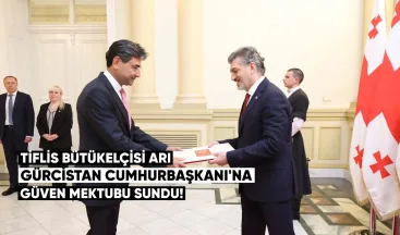 Büyükelçi Mustafa Türker Arı, Gürcistan Cumhurbaşkanı Mikheil Kavelashvili’ye güven mektubunu sundu