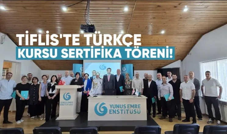 Tiflis’te Türkçe kursu sertifika töreni